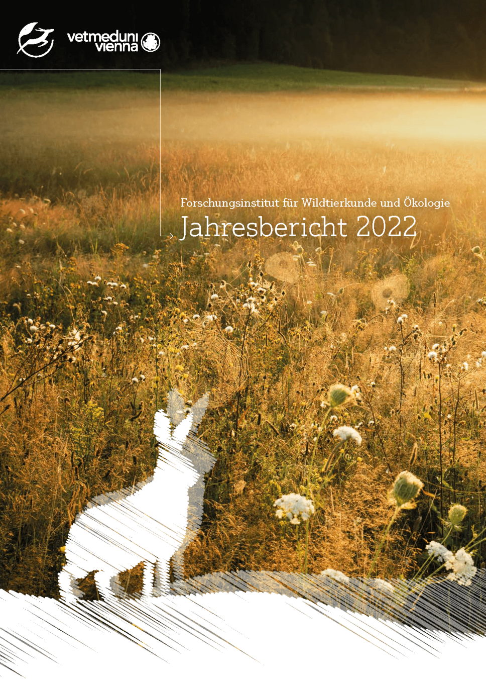 Cover vom FIWI Jahresbericht 2022 mit Hasen im Blumenfeld